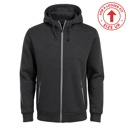 Charcoal Large Men's Heavyweight Sherpa Fleece-Lined Full Zip Classic Tech Hoodie